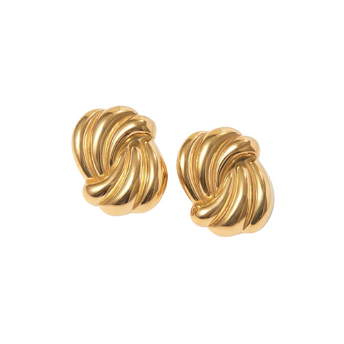 Aurelie twisted gold statement earrings by Arella The Label — antique European- vintage inspired lightweight heirloom earrings