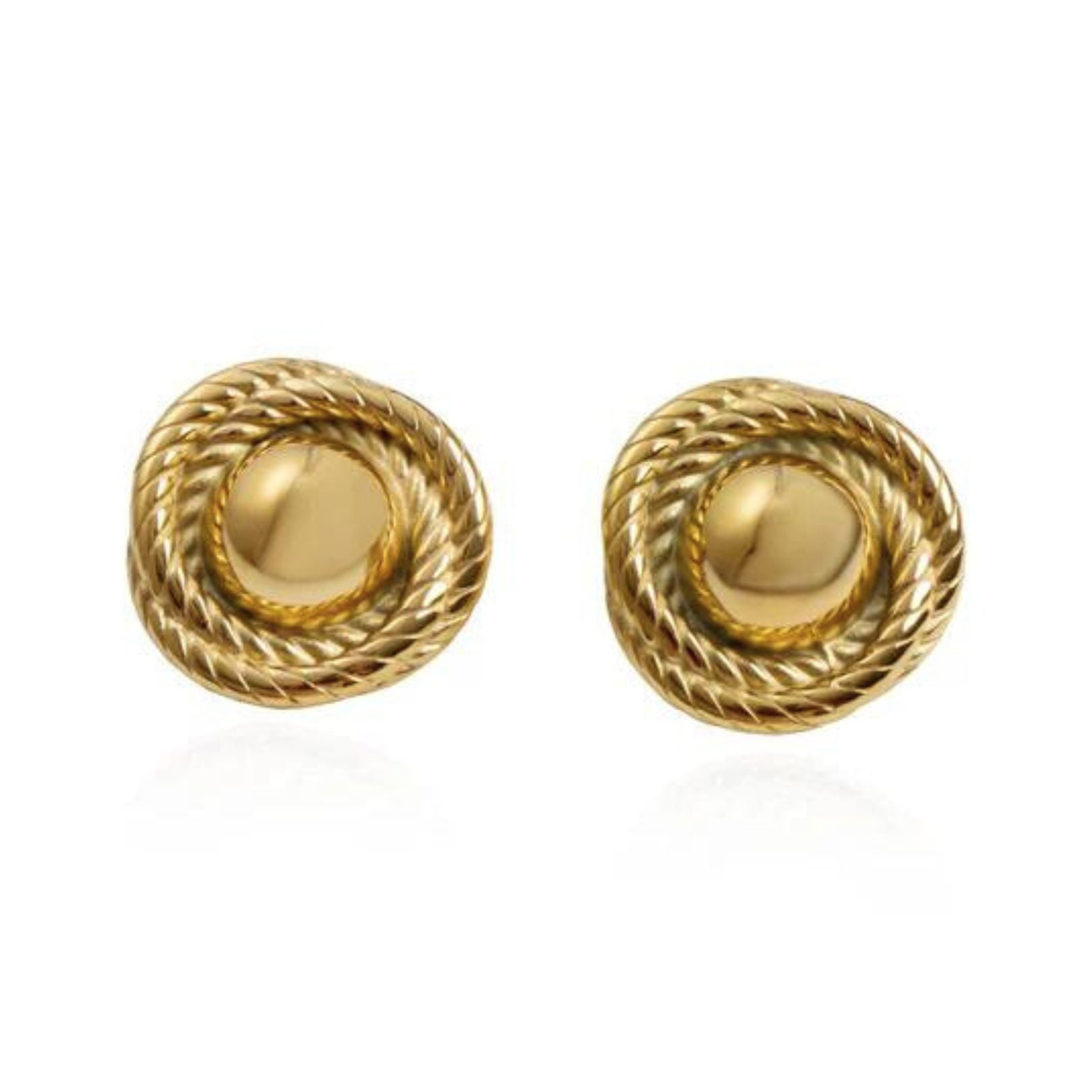 Coco vintage-inspired gold statement earrings by Arella The Label — bold sculptural studs inspired by Coco Chanel style. 