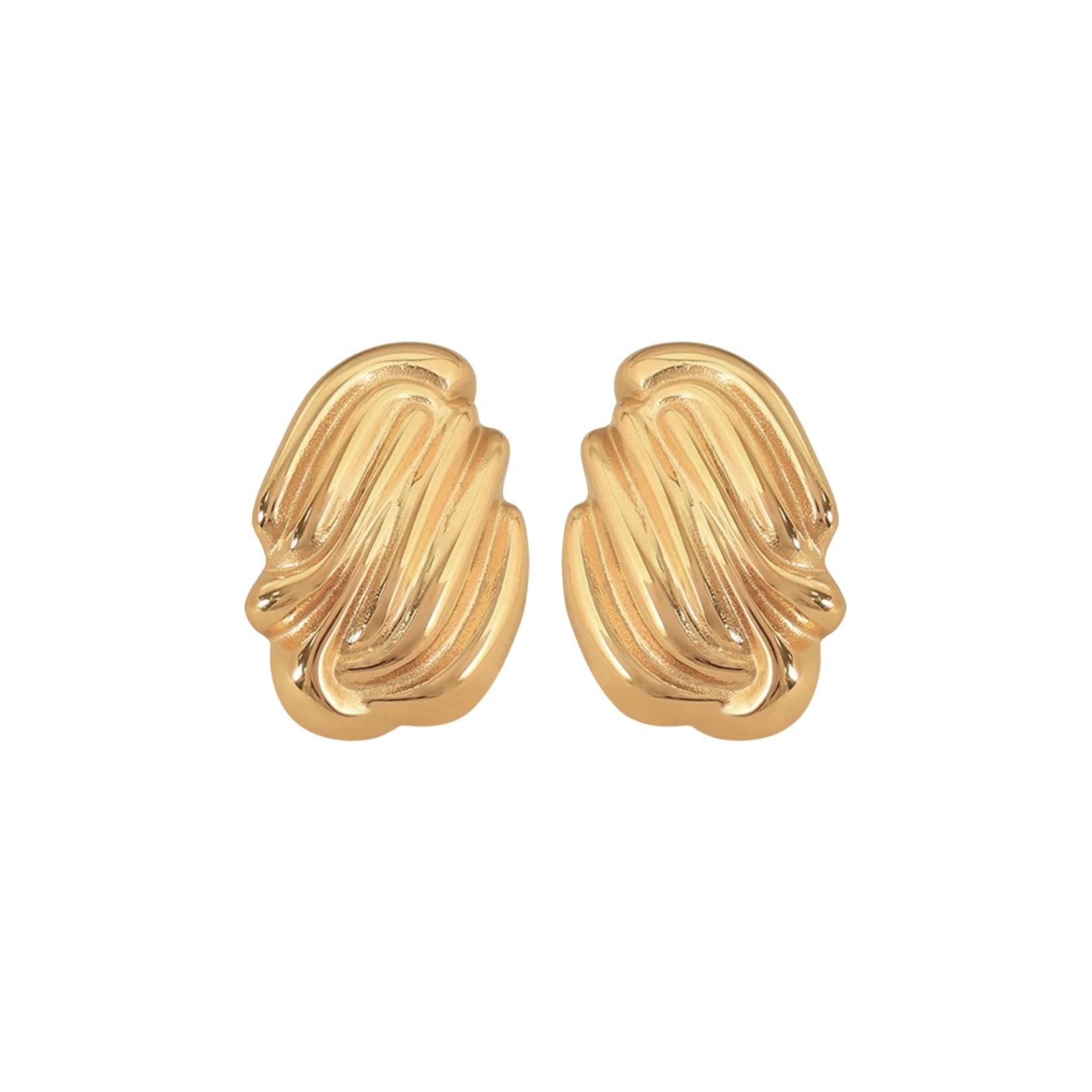 Gigi  vintage-inspired gold statement earrings by Arella The Label. Modern heirloom earrings. Designed like the shape  of  a fine Parisian chocolate truffle.