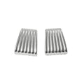 A silver plated rectangle shape earring with ribbed indents. The Ribbed  Mara Earring is chic and timeless.