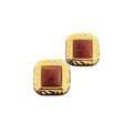 Vintage inspired, Wine Red and Gold statement earrings by Arella
